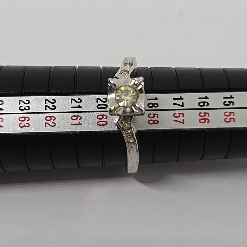 Unbranded 18k White Gold Plated Cubic Zirconia Engagement Ring Size 8.75